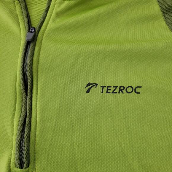 TezRoc 100 Chatreuse Green Qtr Zip Trail Running Athletic Tee Pullover Size XL - Picture 3 of 6